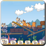 Prevent your cattle from drowning by stacking them on top of logs, planks and other objects. Keep as many cows afloat as possible.