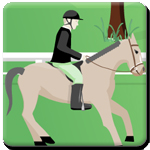 Use space button to jump and the front and back key to slow/increase your horse speed