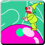 Clown Ball use the arrow key to balance the clown not to fall on ground and pick the correct balloon which gives the correct answer, to win the trophy.
